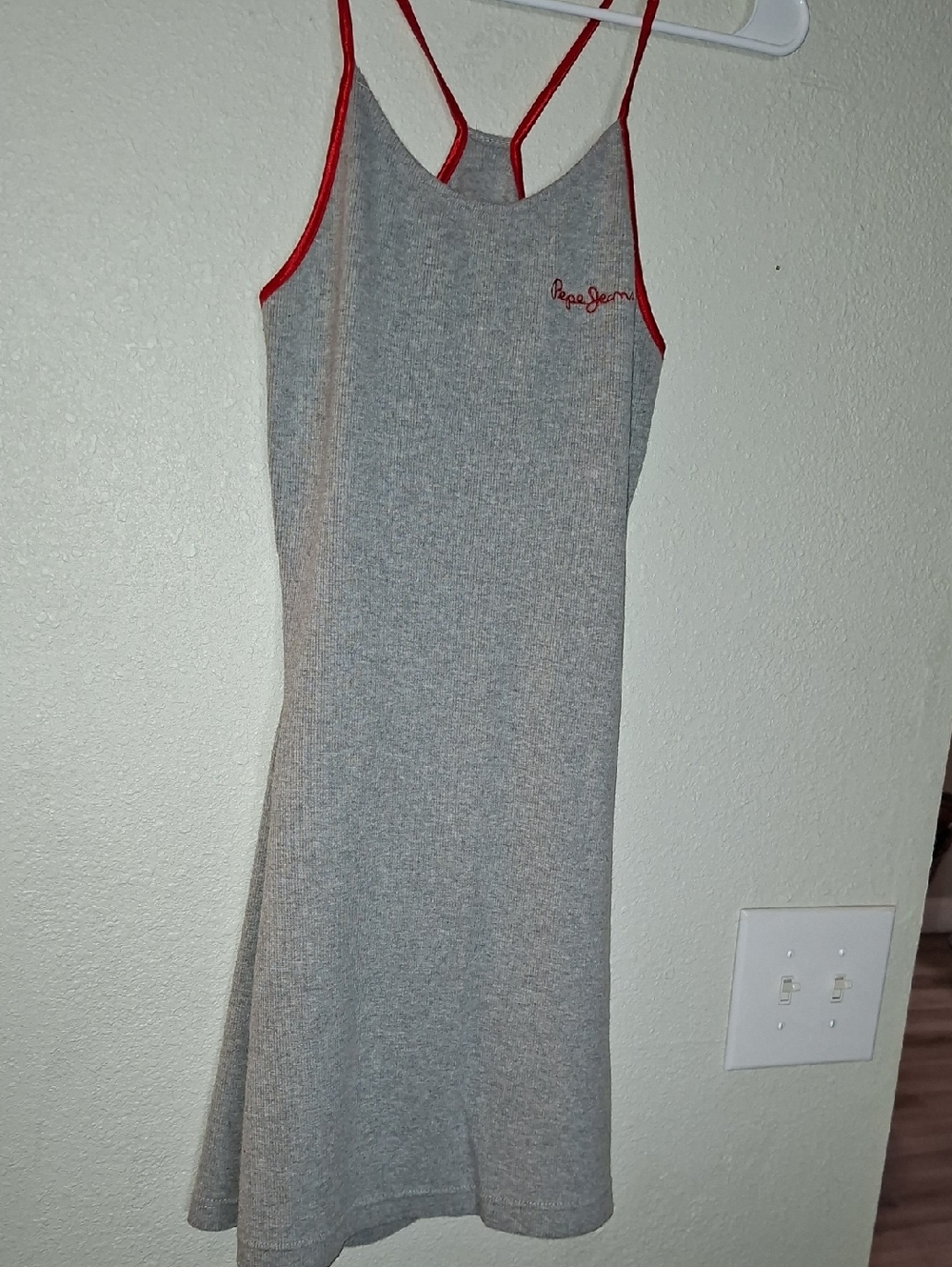 Pepe Jeans Grey Dress with Red Trim